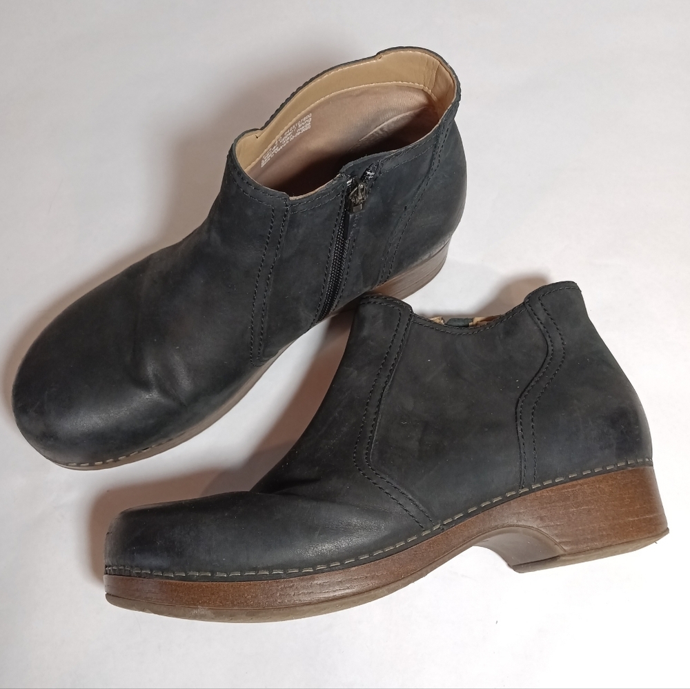 Dansko Barbara Bootie Shoes Womens EU 40 US 9.5 / 10 Black Leather